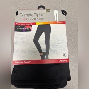 ClimateRight by Cuddl Duds Black Thermal Guard Base Layer Leggings Women’s XL